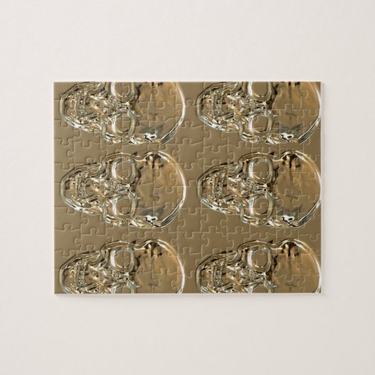 Skulls achtergrondgoud legpuzzel (Horizontaal)
