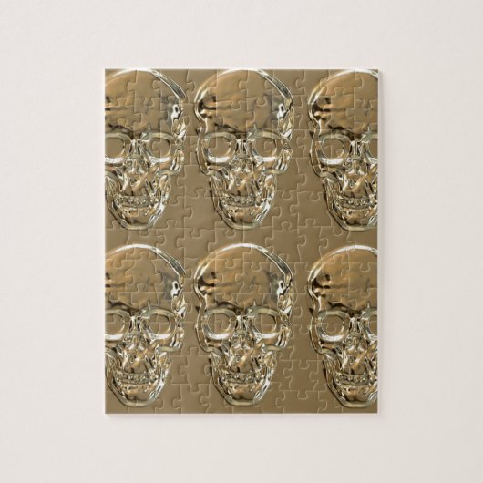 Skulls achtergrondgoud legpuzzel (Verticaal)