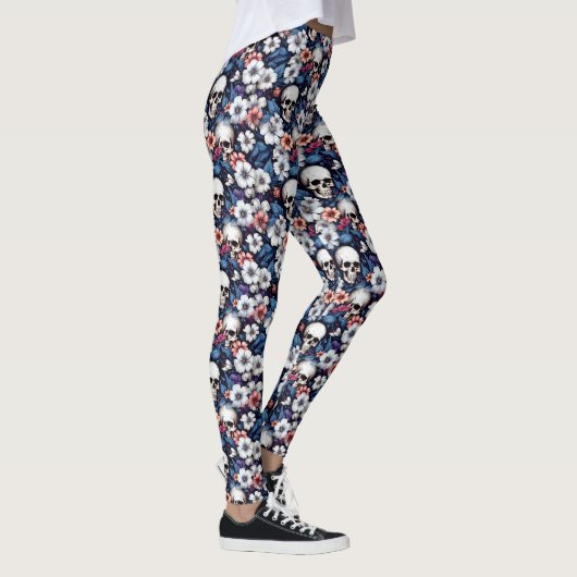 Skulls Among the Flowers Leggings (Rechts)