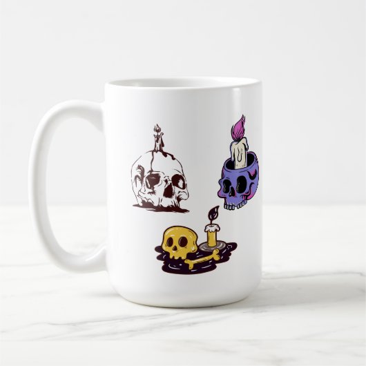 Skulls and Candles Illustration Set Koffiemok (Links)