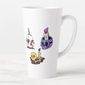 Skulls and Candles Illustration Set Latte Mok (Rechts)
