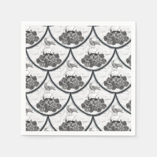 Skulls and Crows Napkins Servet (Voorkant)