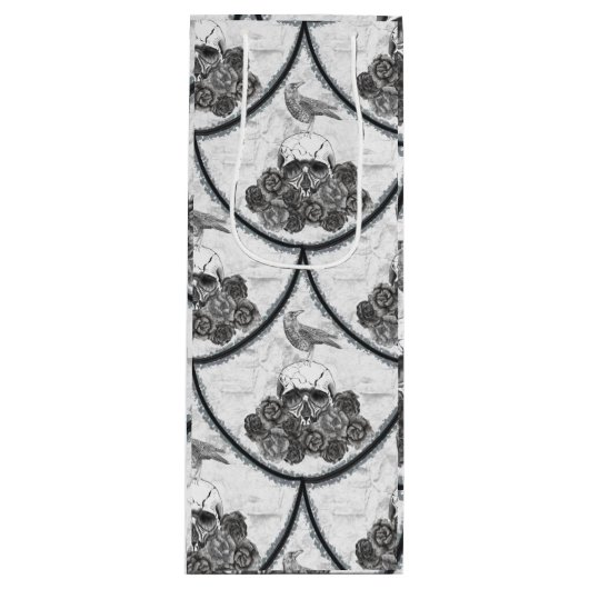 Skulls and Crows Wine Gift Bag Wijn Cadeautas (Voorkant)