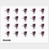 Skulls-and-Curls Ronde Sticker (Vel)