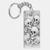 skulls and pumpkins keychain (Voorkant Links)