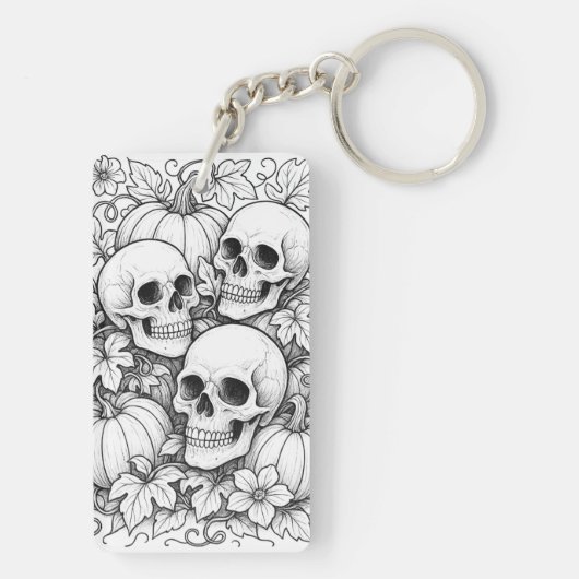 skulls and pumpkins keychain (achterkant)