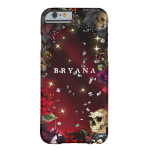 Skulls and Red Roses Gothic Phone Case Hoesje