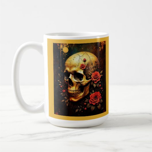 Skulls and Roses Koffiemok (Links)