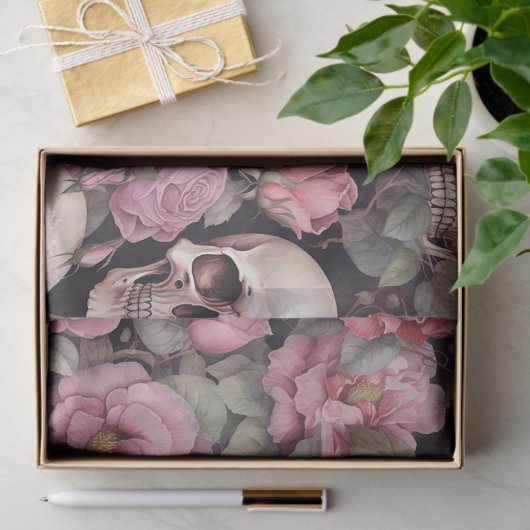 Skulls and roses tissuepapier (Geschenk)