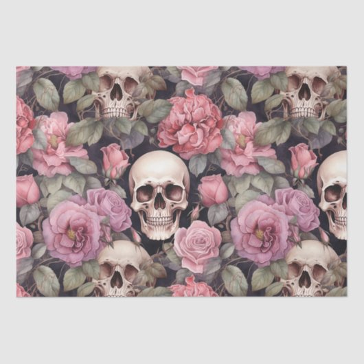 Skulls and roses tissuepapier (Voorkant)