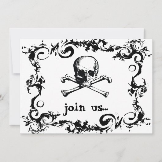 Skulls and Spiders Halloween Party Invitation Kaart (Voorkant)