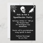 Skulls and Spiders Halloween Party Invitation Kaart (Achterkant)