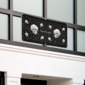 Skulls and Stars Trendy Gothic Art Spandoek (Buitenkant Gebouw)