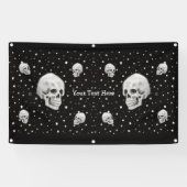 Skulls and Stars Trendy Gothic Art Spandoek (Horizontaal)