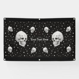 Skulls and Stars Trendy Gothic Art Spandoek