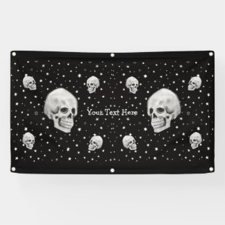 Skulls and Stars Trendy Gothic Art Spandoek