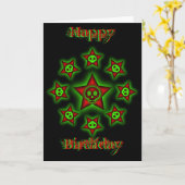 Skulls and Stars Verjaardag Kaart (Gele Bloem)