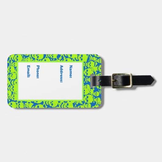 Skulls Bagagelabel (Voorkant horizontaal)