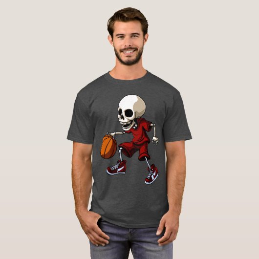 Skulls basketball player / basketball skull T-Shir T-shirt (Voorkant volledig)
