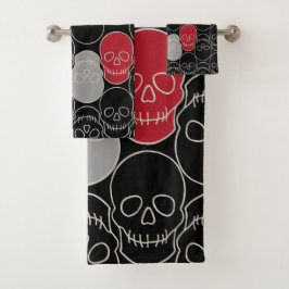 Skulls - Bat Black en Bone White Bad Handdoek