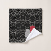 Skulls - Bat Black en Bone White Bad Handdoek (Wasdoekje)