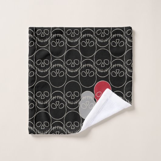 Skulls - Bat Black en Bone White Bad Handdoek (Wasdoekje)