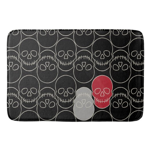 Skulls - Bat Black en Bone White Badmat (Voorkant)