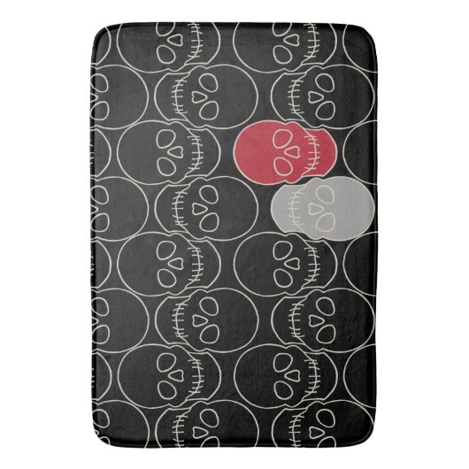 Skulls - Bat Black en Bone White Badmat (Voorkant Verticaal)