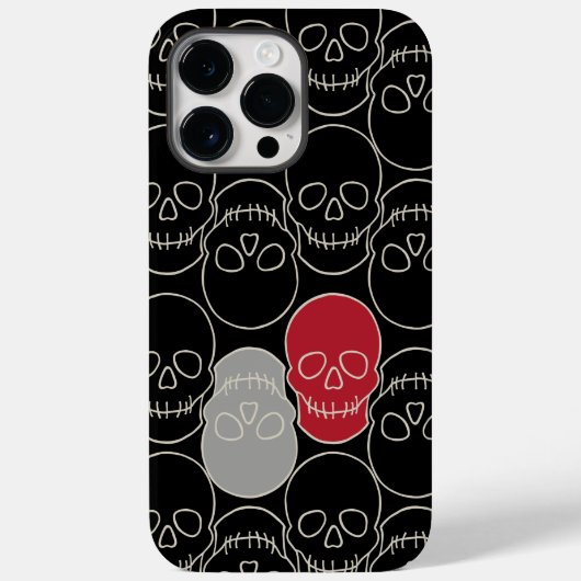 Skulls - Bat Black en Bone White Case-Mate iPhone Case (Achterkant)