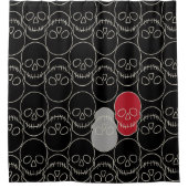 Skulls - Bat Black en Bone White Douchegordijn (Voorkant)