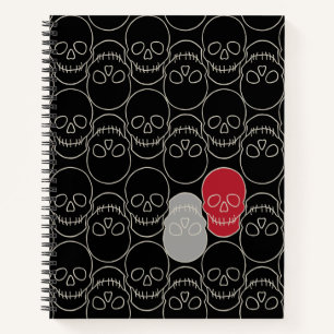 Skulls - Bat Black en Bone White Notitieboek