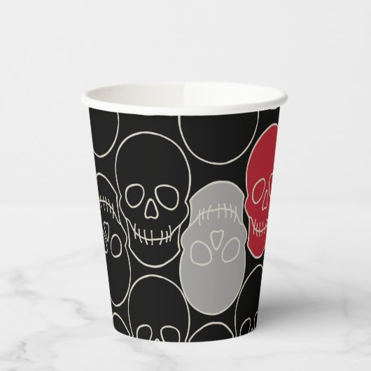 Skulls - Bat Black en Bone White Papieren Bekers (Links)