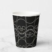 Skulls - Bat Black en Bone White Papieren Bekers (Rechts)