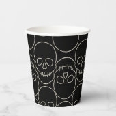 Skulls - Bat Black en Bone White Papieren Bekers (Voorkant)