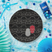 Skulls - Bat Black en Bone White Papieren Bordje (Feest)