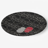 Skulls - Bat Black en Bone White Papieren Bordje (Gekanteld)