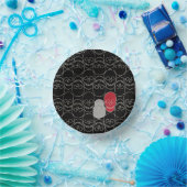 Skulls - Bat Black en Bone White Papieren Kommen (Feest)