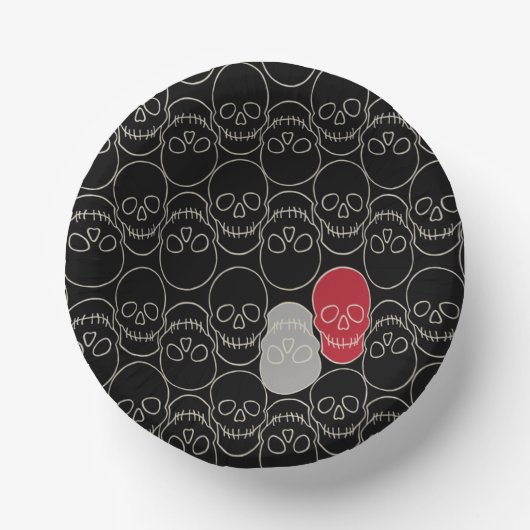 Skulls - Bat Black en Bone White Papieren Kommen (Voorkant)