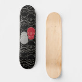 Skulls - Bat Black en Bone White Persoonlijk Skateboard (Voorkant)