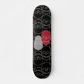 Skulls - Bat Black en Bone White Persoonlijk Skateboard (Voorkant)