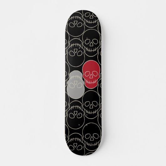 Skulls - Bat Black en Bone White Persoonlijk Skateboard (Voorkant)