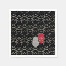 Skulls - Bat Black en Bone White Servet