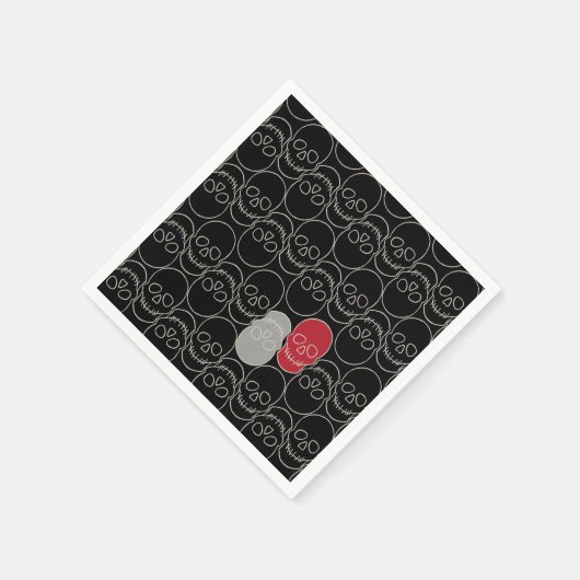 Skulls - Bat Black en Bone White Servet (Hoek)