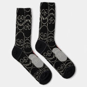 Skulls - Bat Black en Bone White Sokken (Rechts)