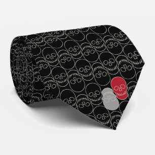 Skulls - Bat Black en Bone White Stropdas