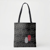 Skulls - Bat Black en Bone White Tote Bag (Voorkant)