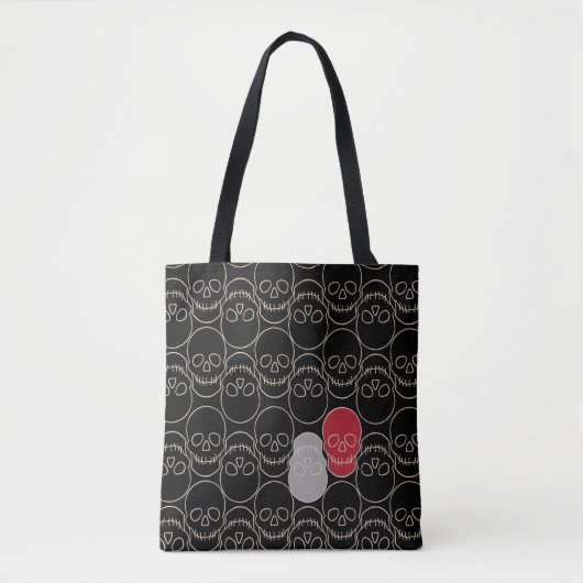 Skulls - Bat Black en Bone White Tote Bag (Voorkant)