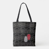 Skulls - Bat Black en Bone White Tote Bag (Achterkant)