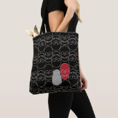 Skulls - Bat Black en Bone White Tote Bag (Dichtbij)