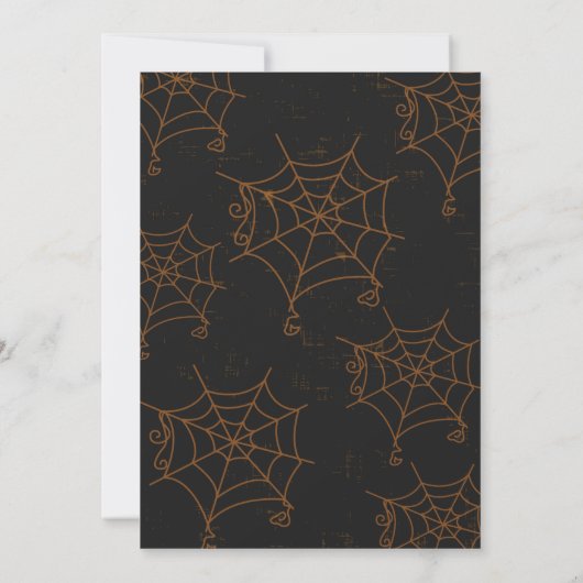 Skulls Bats and Spiders Halloween Party Invitation Kaart (Achterkant)